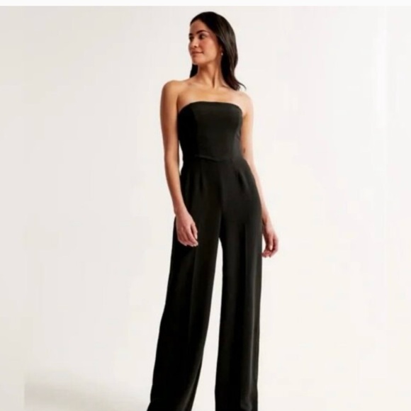 Abercrombie & Fitch Pants - A&F Strapless Premium Crepe Jumpersuit